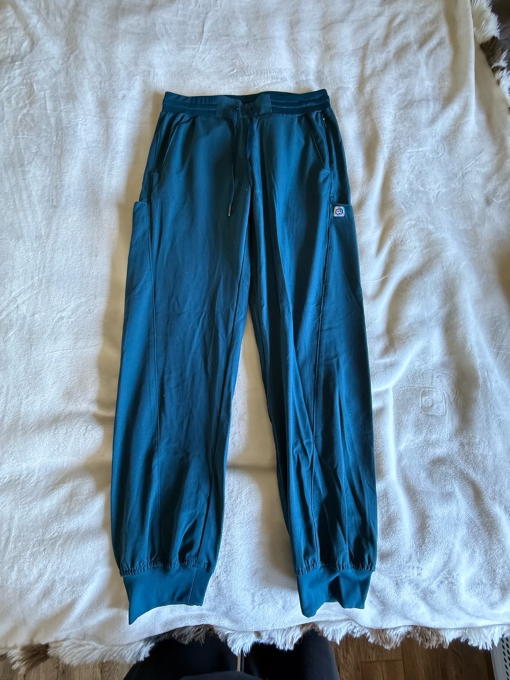 Teal Jogger Pants with Side Pocket Logo
